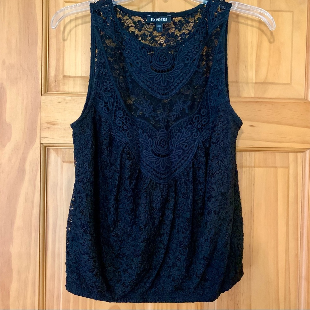 Express lace black tank top